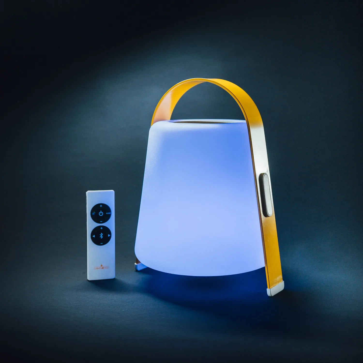 Schwaiger Lampada da tavolo LED RGB con speaker Bluetooth bianca