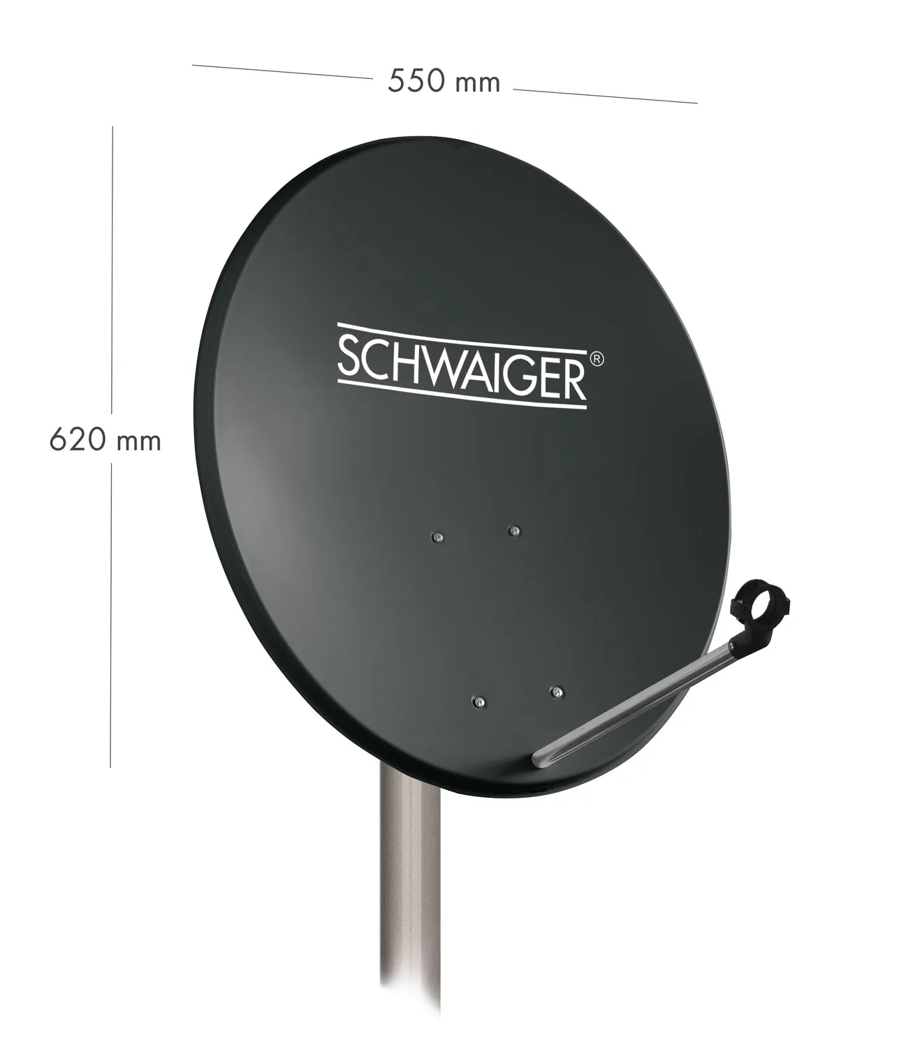SCHWAIGER parabola acciaio 55cm set twin 2 utenti