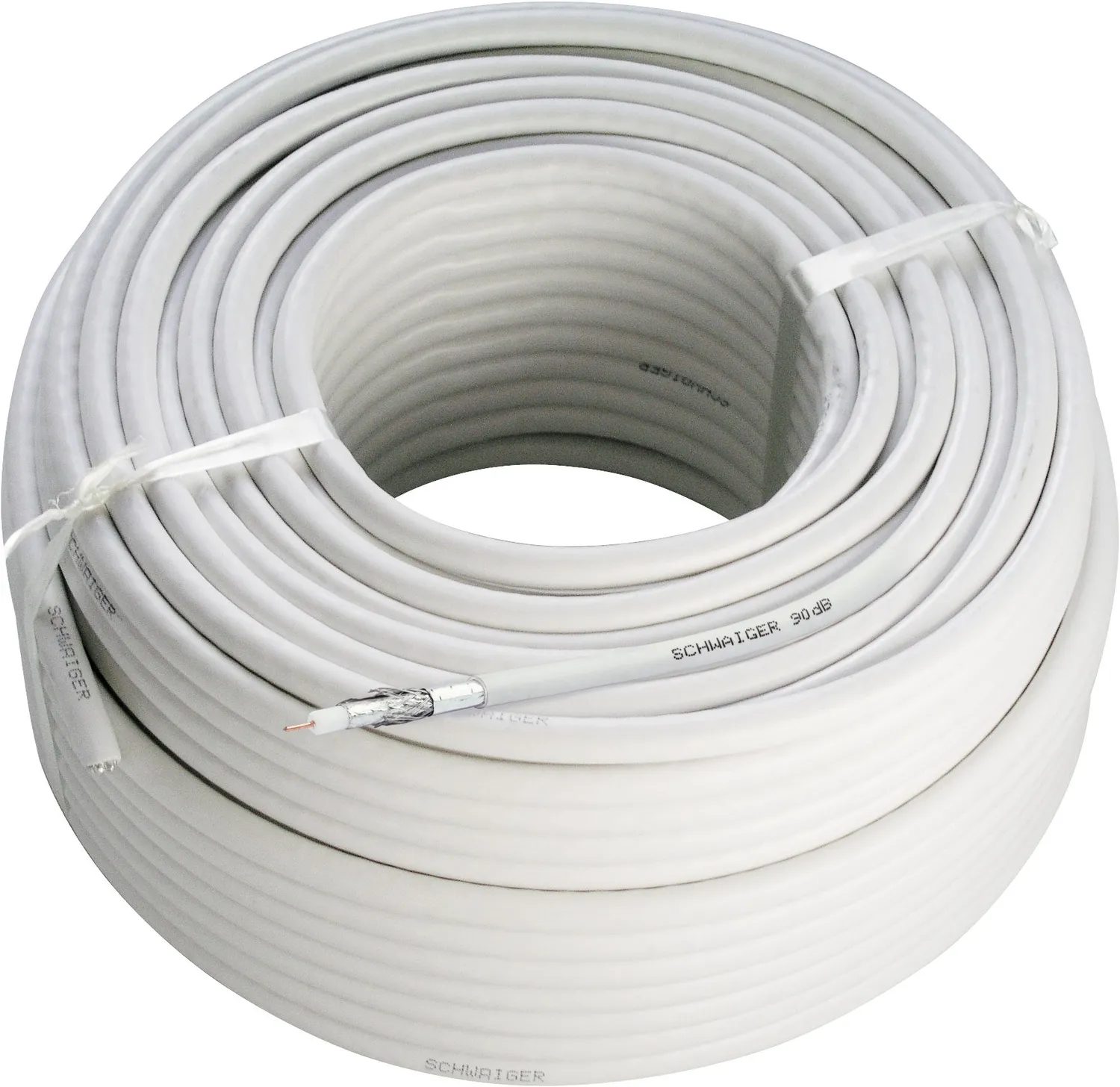 Schwaiger cavo coassiale SAT 90 dB 20 m bianco matassa