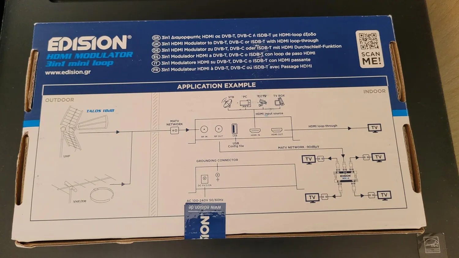 Edision 3in1 quad+ Modulatore HDMI DVB-T/C 4x Full HD
