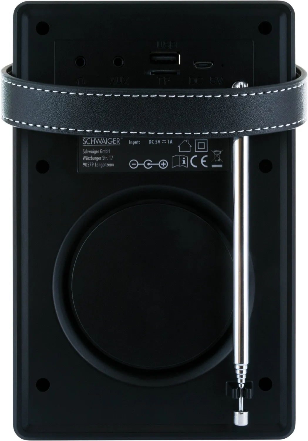 SCHWAIGER Radiosveglia FM Bluetooth AUX 5W nera legno