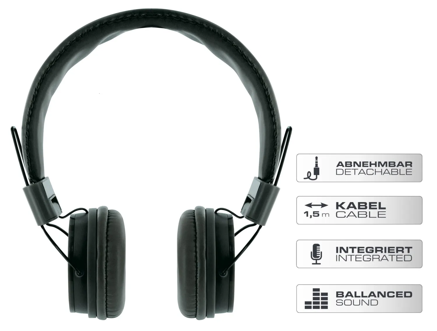 SCHWAIGER Cuffie On-Ear Jack 3,5 mm Nere con Microfono