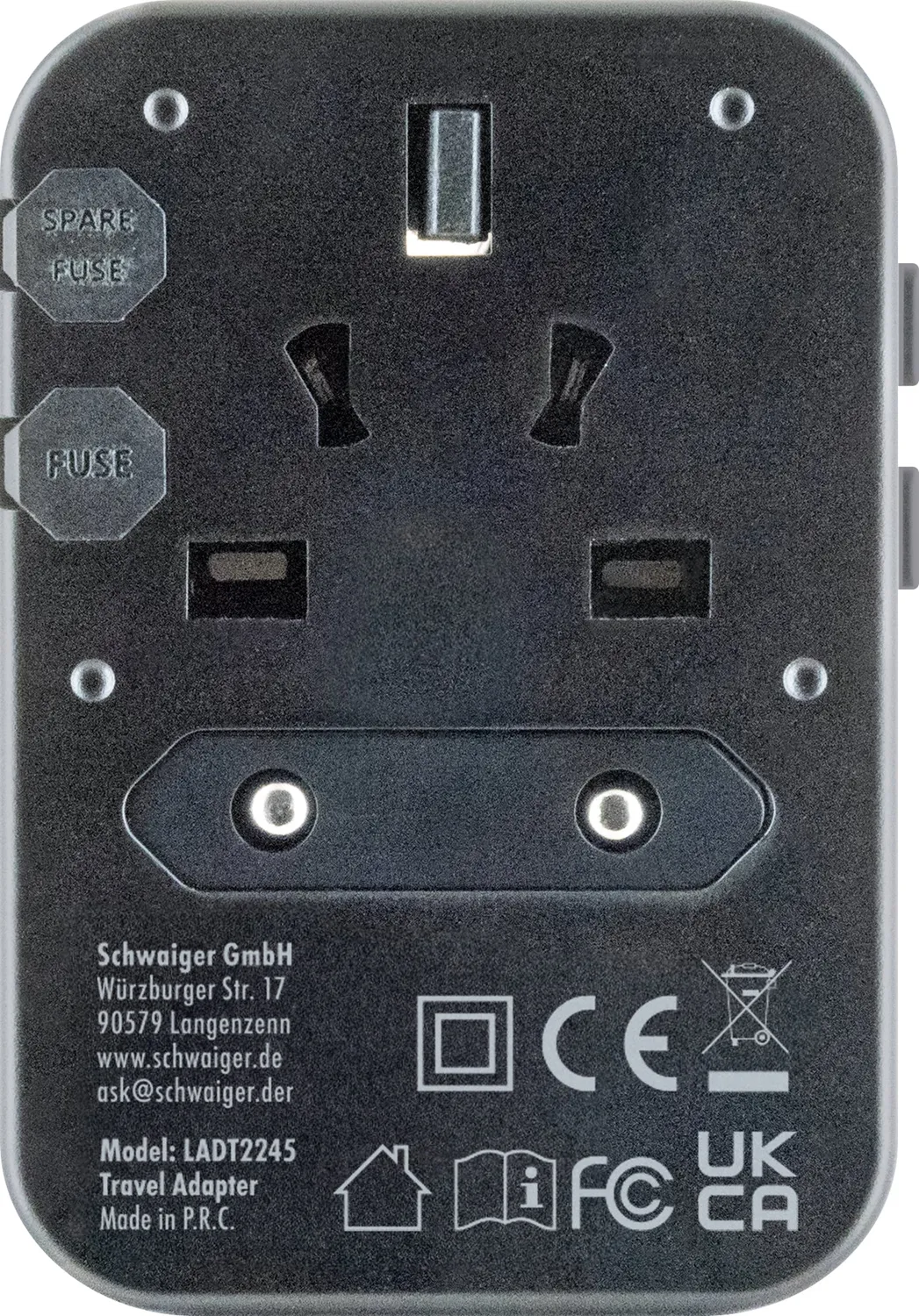 Schwaiger Adattatore Viaggio con USB universale