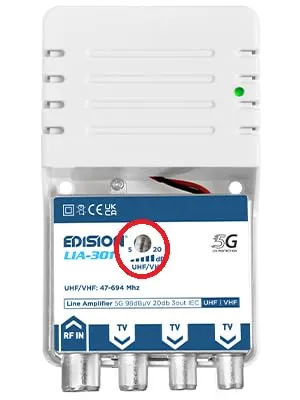 Edision LIA-301 amplificatore antenna TV 3 uscite filtro 5G