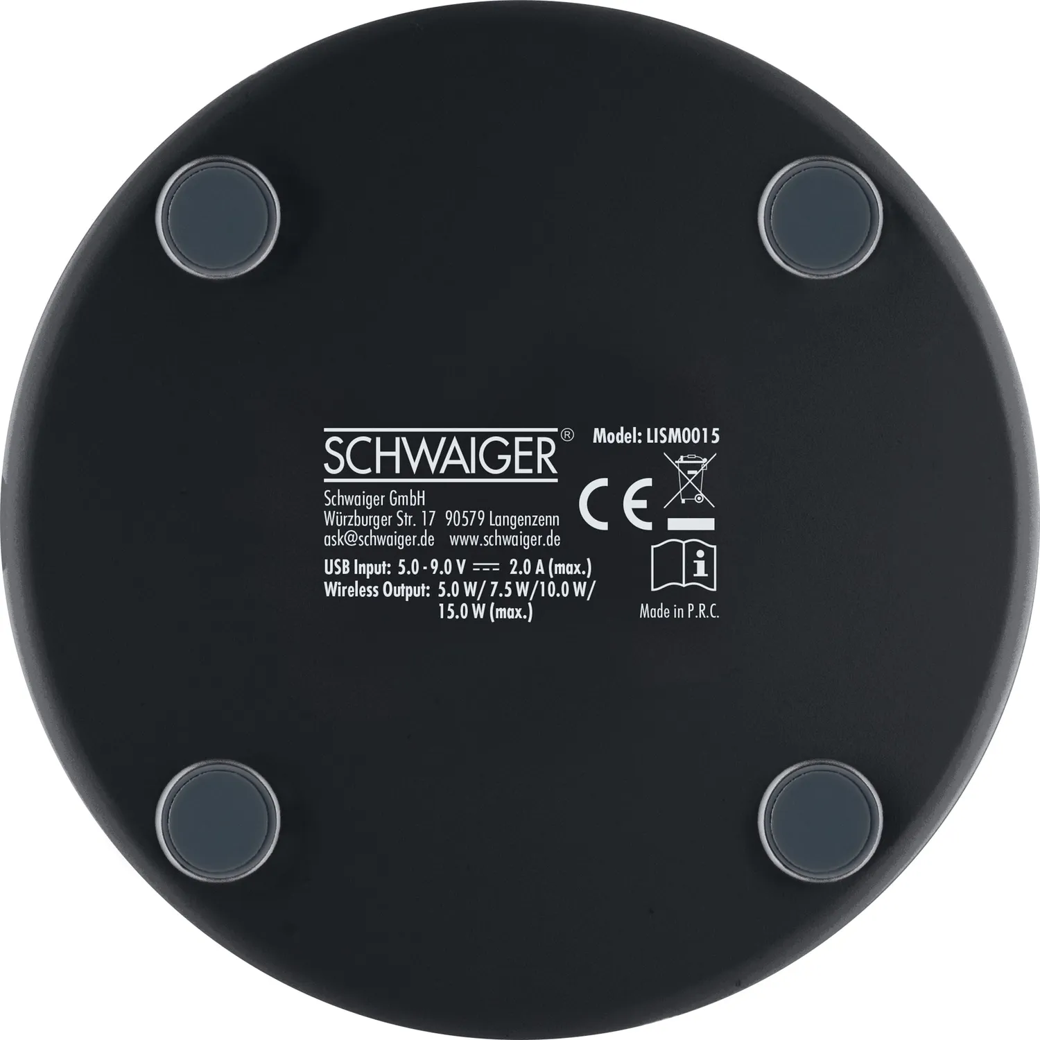 SCHWAIGER Piastra Ricarica Induzione Magnetica Wireless