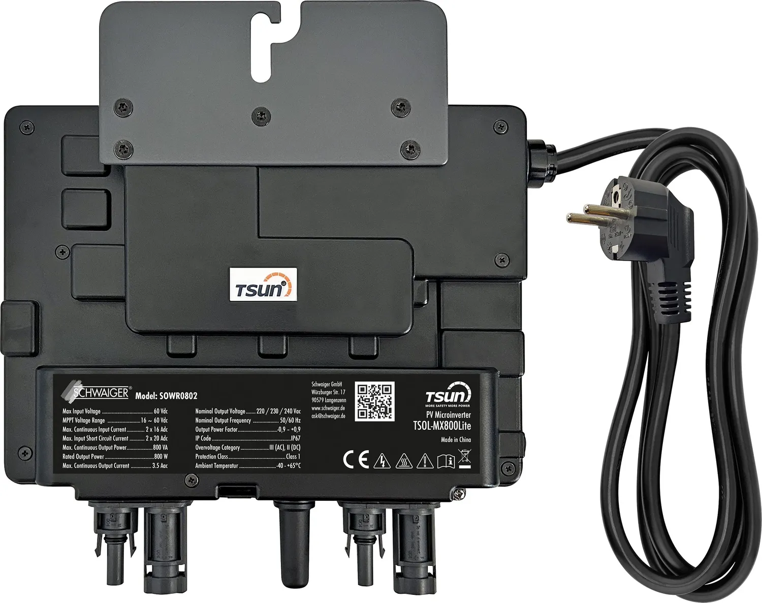 SCHWAIGER TSUN Lite Microinverter solare 800W balcone