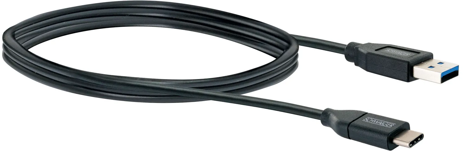 Schwaiger Cavo USB-C USB-A 1 m Nero 5 Gbps