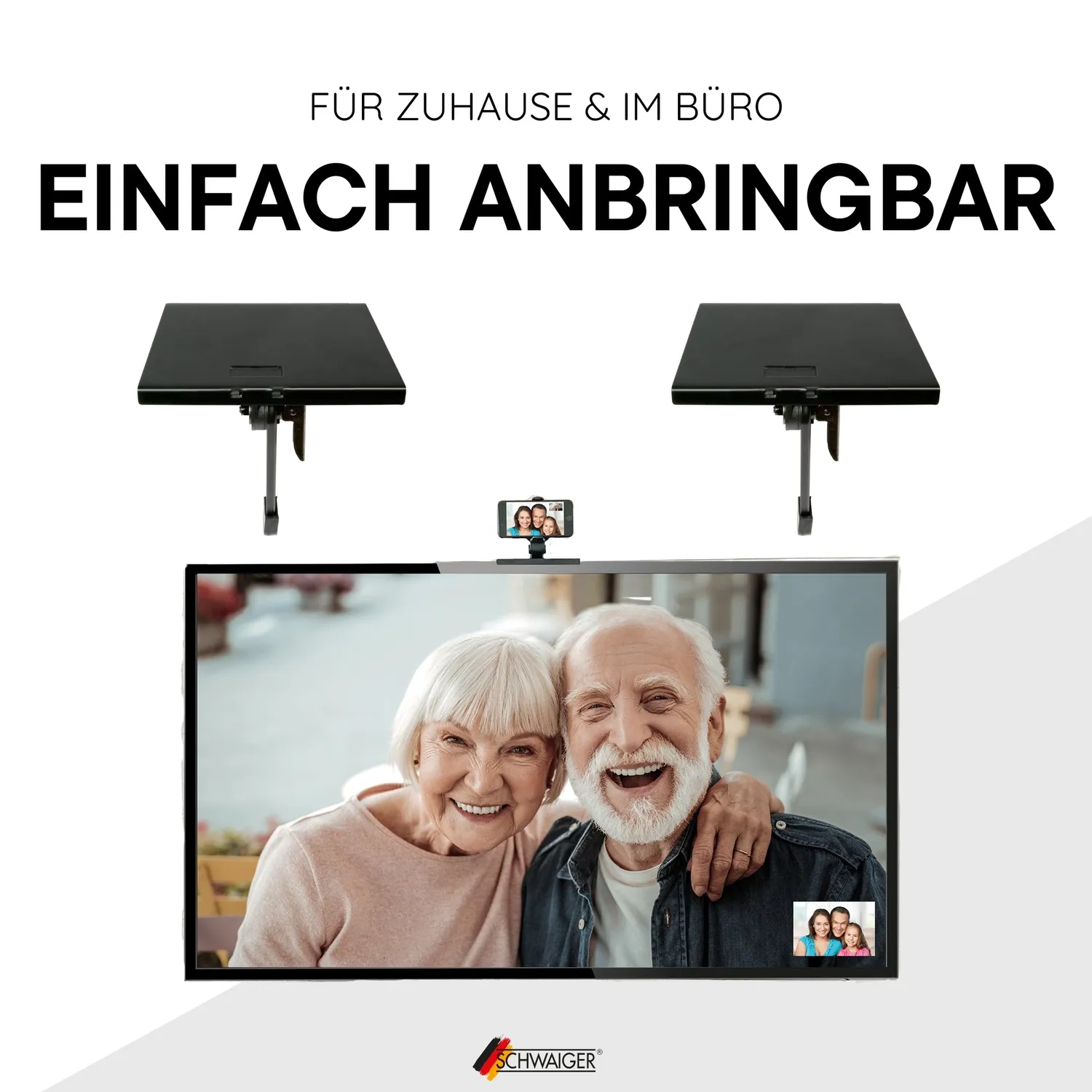 SCHWAIGER Mensola TV Topper 2x6" 6,5 kg nera