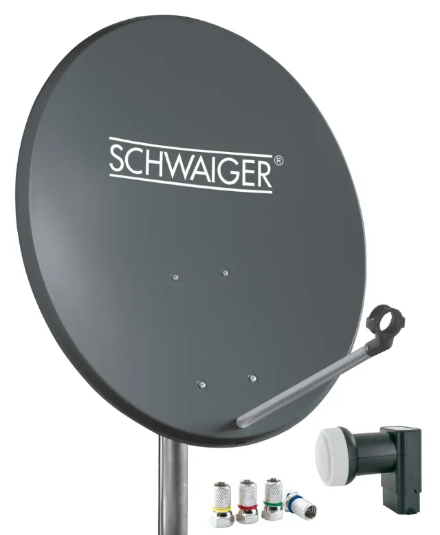 SCHWAIGER parabola acciaio 55cm set twin 2 utenti