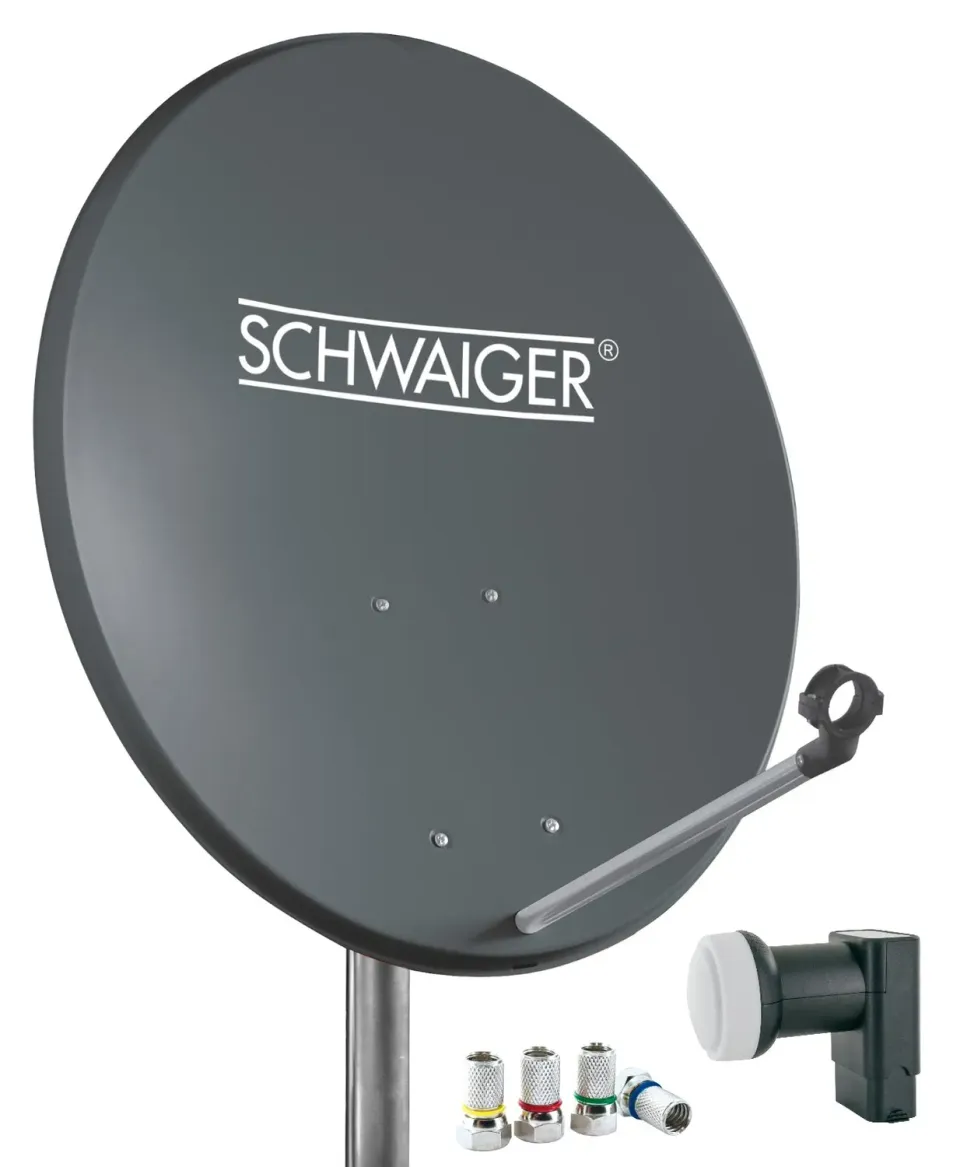 SCHWAIGER parabola acciaio 55cm set twin 2 utenti