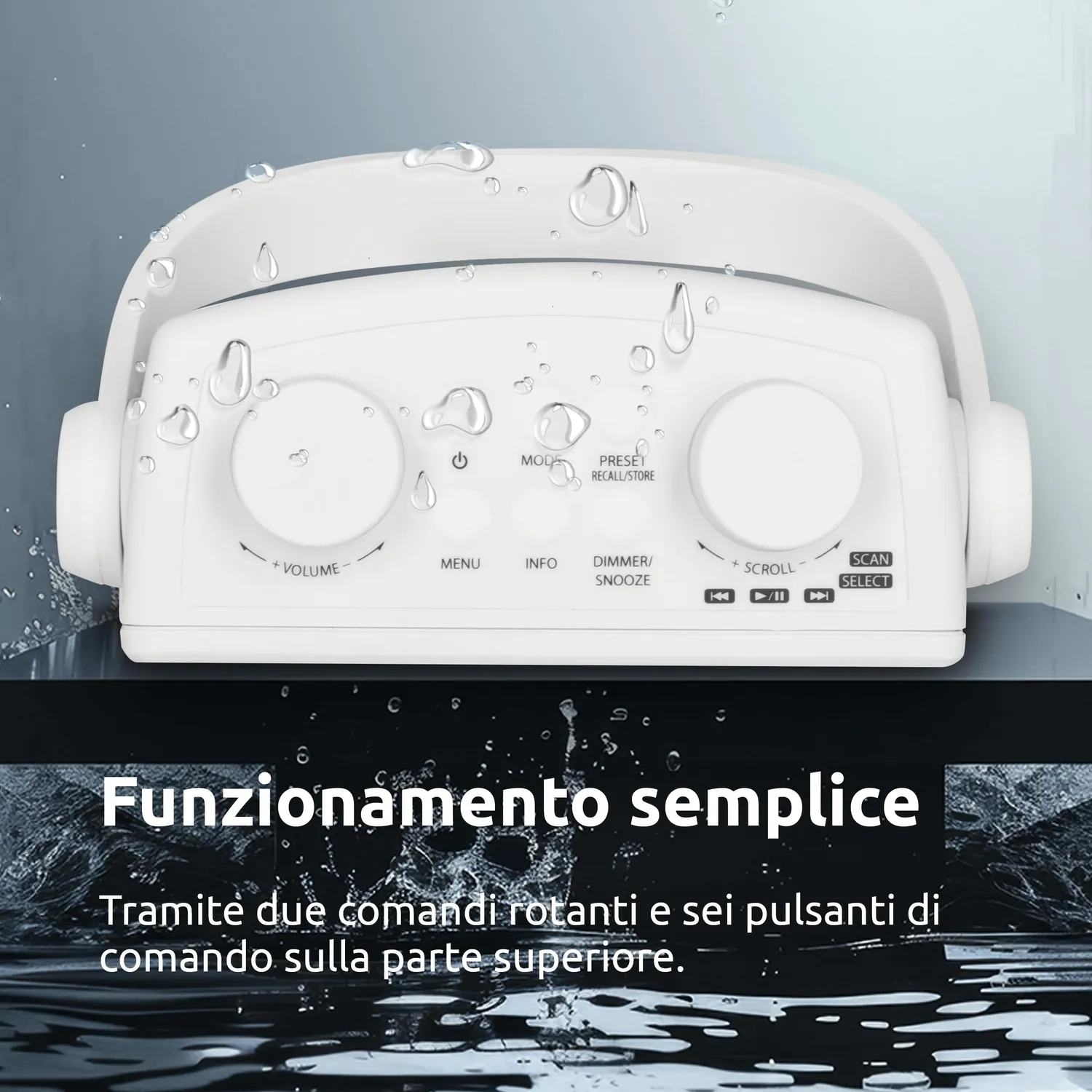 TechniSat DIGITRADIO 30 radio doccia DAB+ bianca IPX5