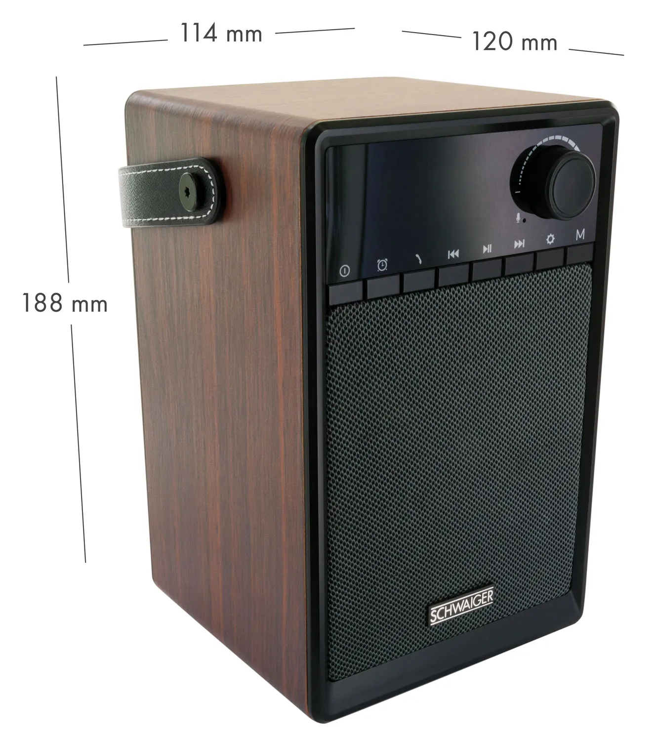 SCHWAIGER Radiosveglia FM Bluetooth AUX 5W nera legno
