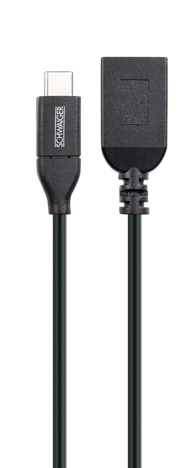 Schwaiger Adattatore USB-C a USB-A OTG 5Gbps 0,15m Nero