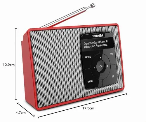 TechniSat DIGITRADIO 2 Radio Portatile DAB+ Rosso/Argento Bluetooth