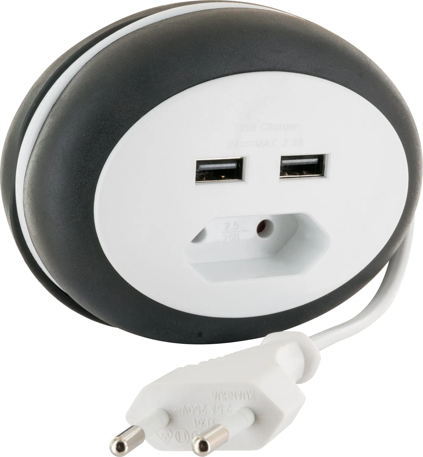 Schwaiger Prolunga Euro Avvolgibile 3 m con 2 USB-A