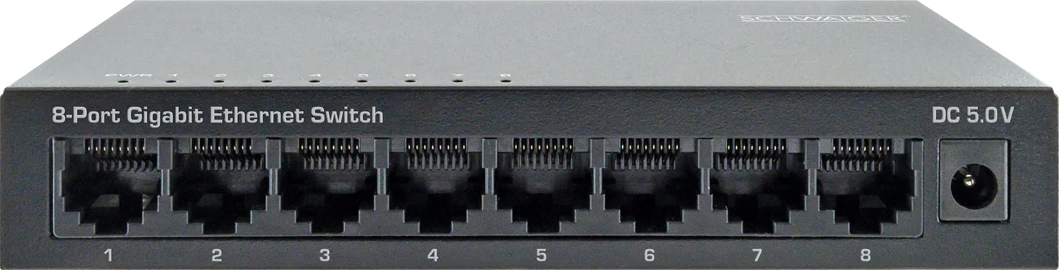 Schwaiger Switch di Rete 8 Porte Gigabit 10/100/1000 Mbps