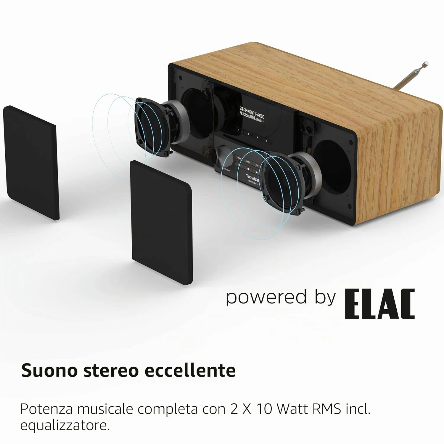 Technisat DigitRadio 3 radio stereo DAB+ rovere con CD