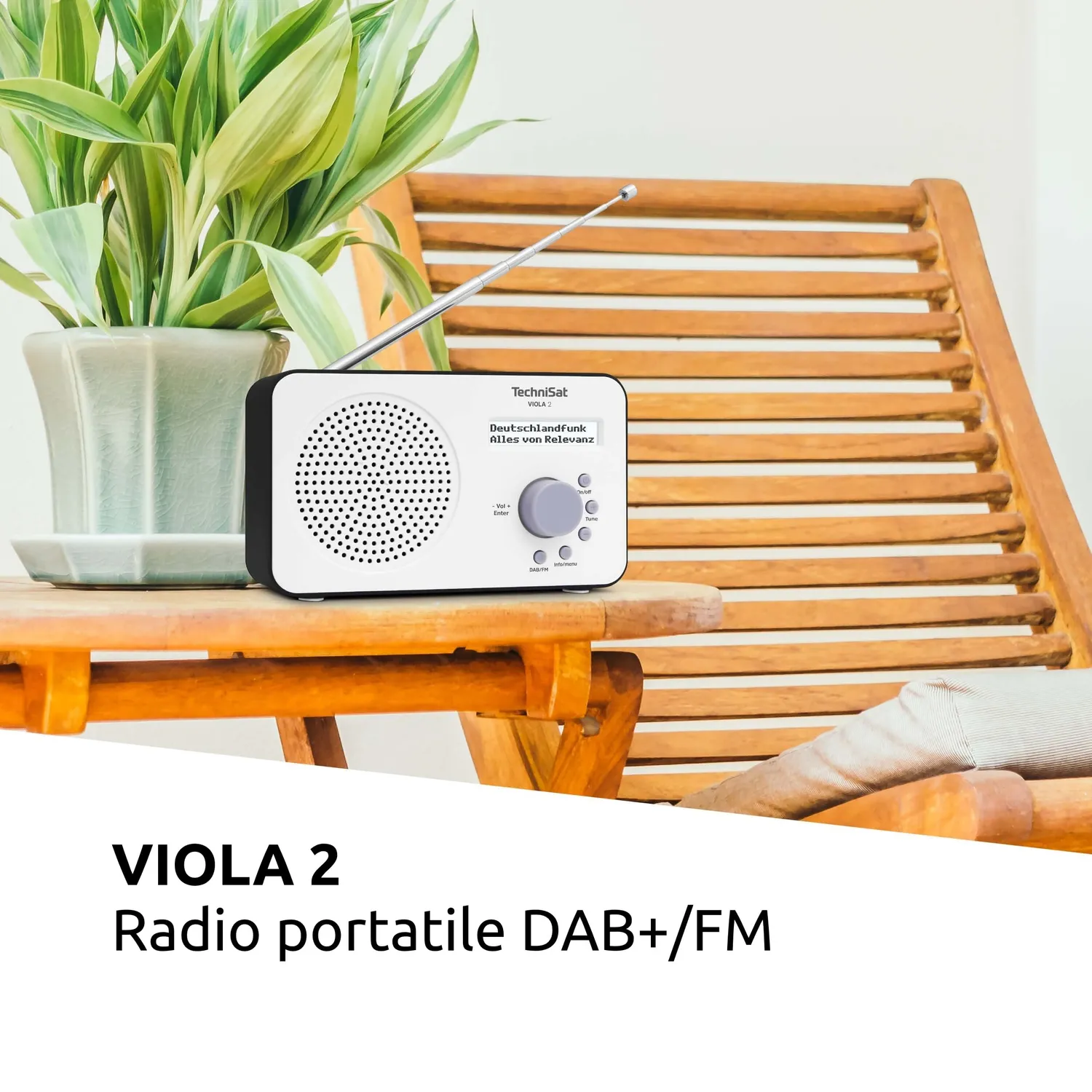 TechniSat Viola 2 Radio DAB+ Portatile Bianco Nero