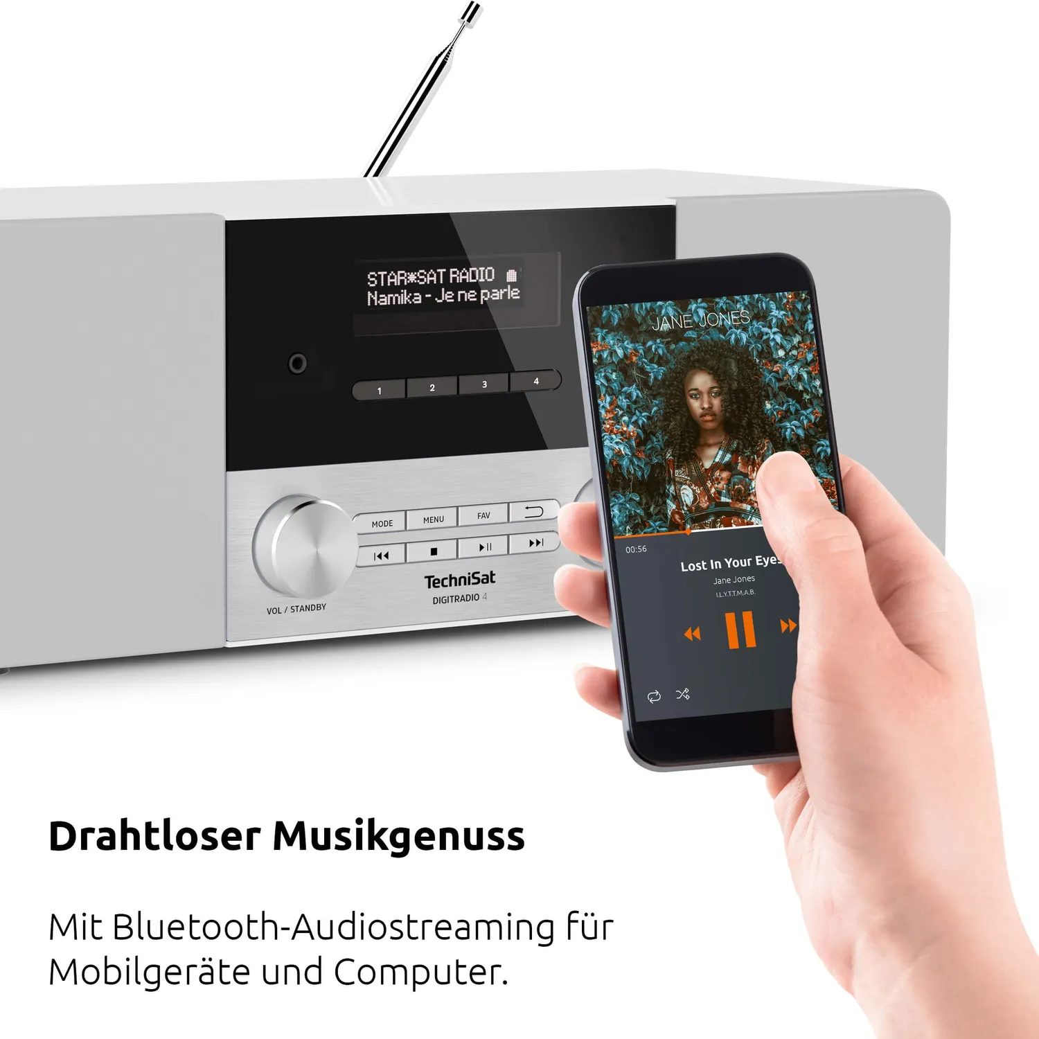 TechniSat DIGITRADIO 4 Radio DAB+ FM Bluetooth Bianca 20W