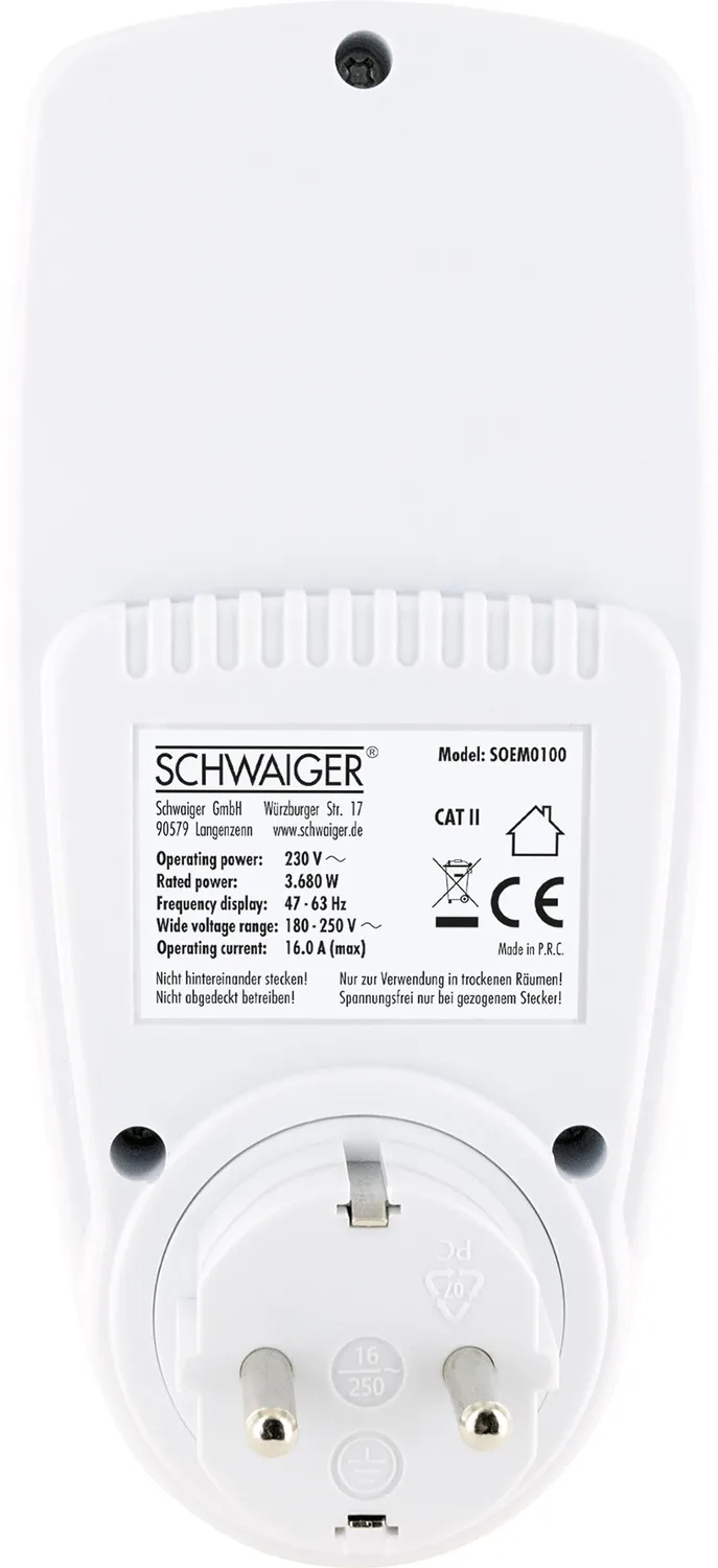 SCHWAIGER misuratore consumi energia con display