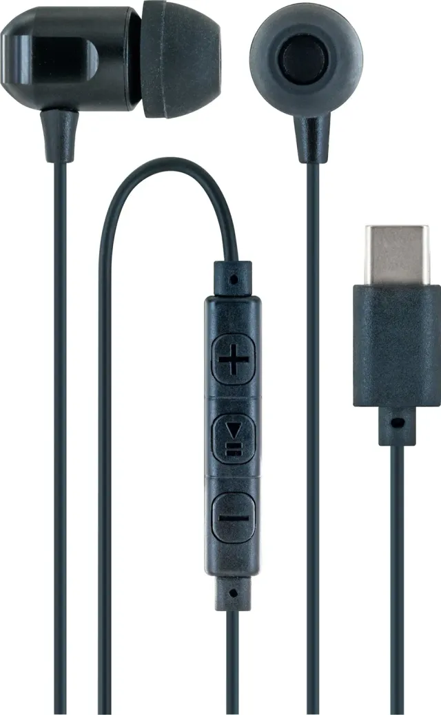 Schwaiger Auricolari In-Ear USB-C neri 1,2 m bilanciati