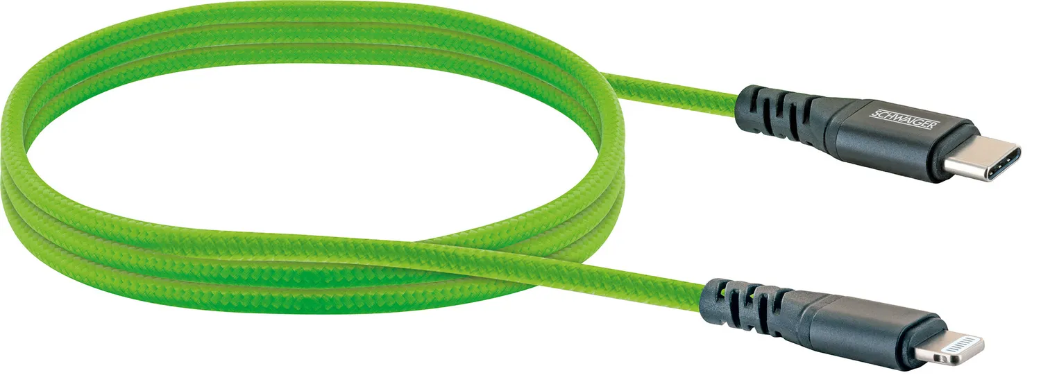 SCHWAIGER Cavo Lightning USB-C Nylon 1,2 m Blu Reale Ricarica