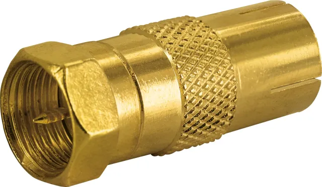 SCHWAIGER Adattatore Antenna F/IEC Dorato TV 1 Pezzo