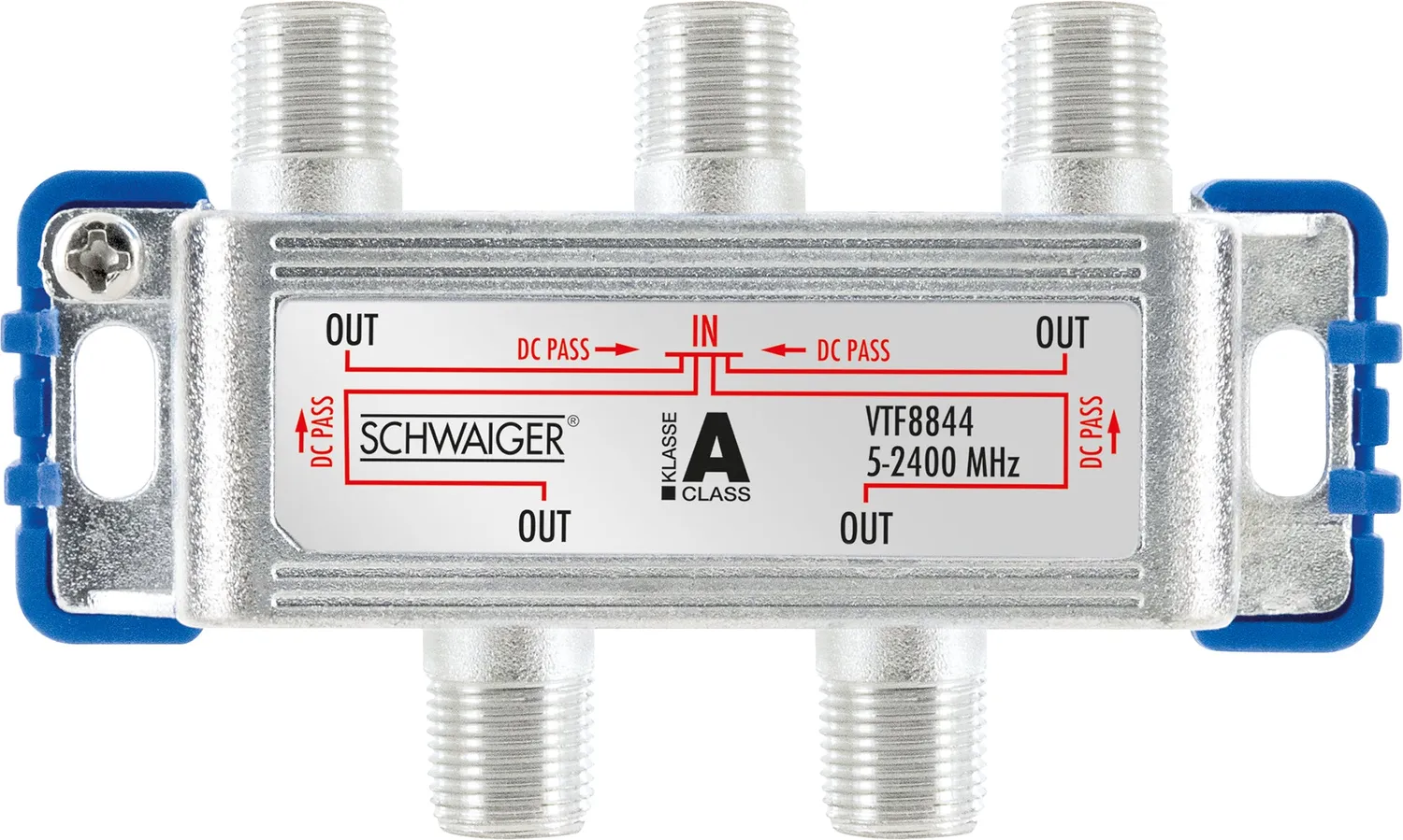 Schwaiger Partitore 4 vie F 9 dB per SAT antenna