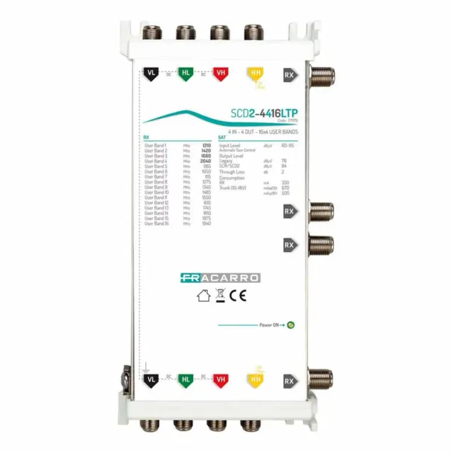 Fracarro SCD2-4416LTP multiswitch dCSS 4 ingressi 16 UB
