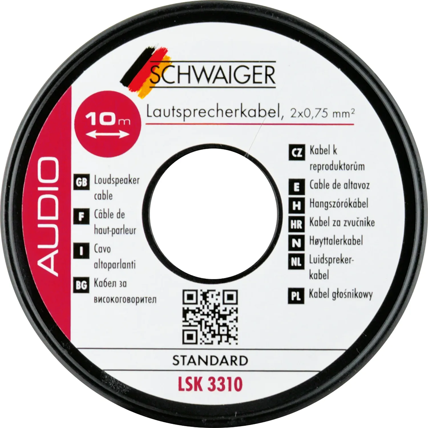 Schwaiger Cavo Altoparlanti 2x0,75 mm² 10 m Trasparente