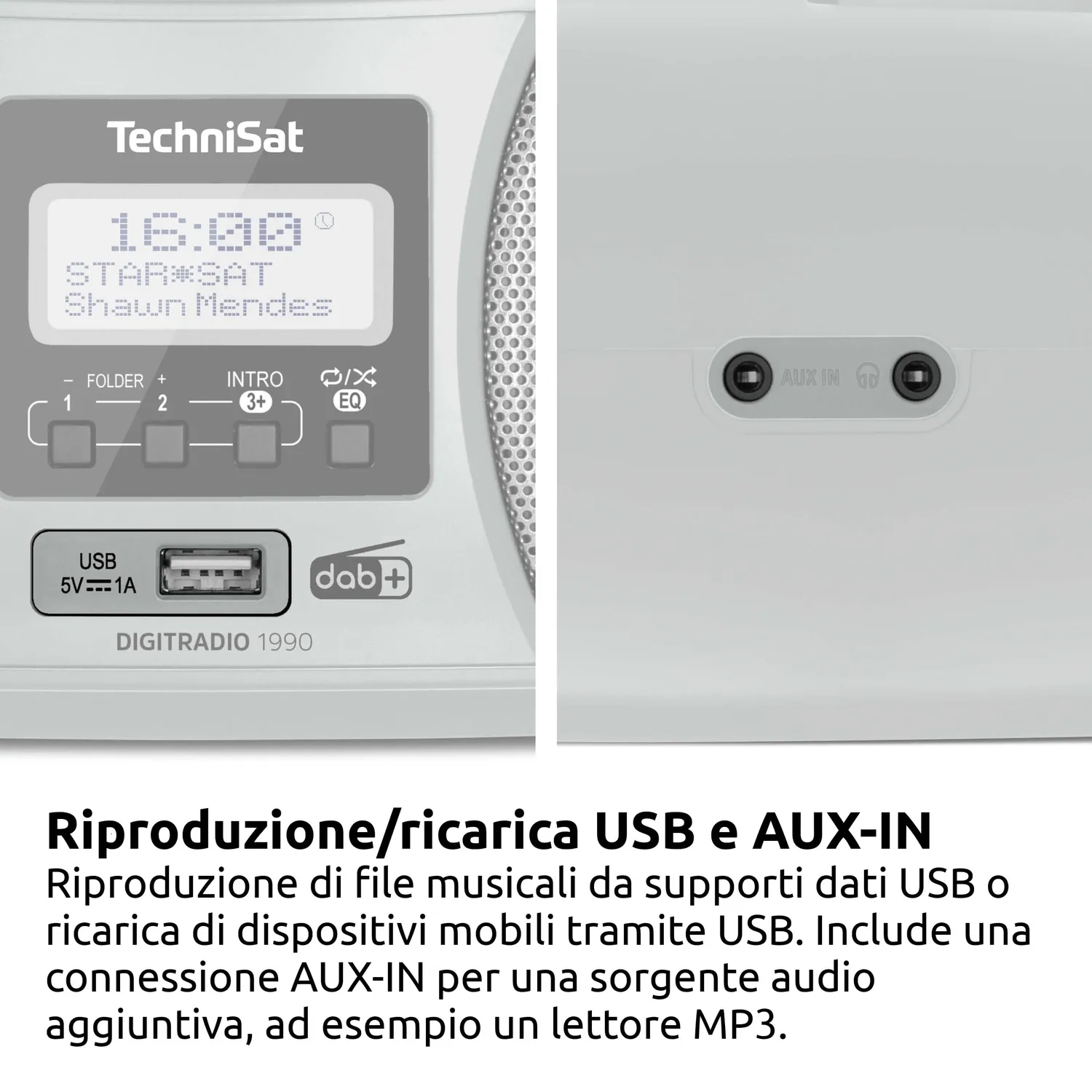 TechniSat DigitRadio 1990 Radio DAB+ Argento CD Bluetooth