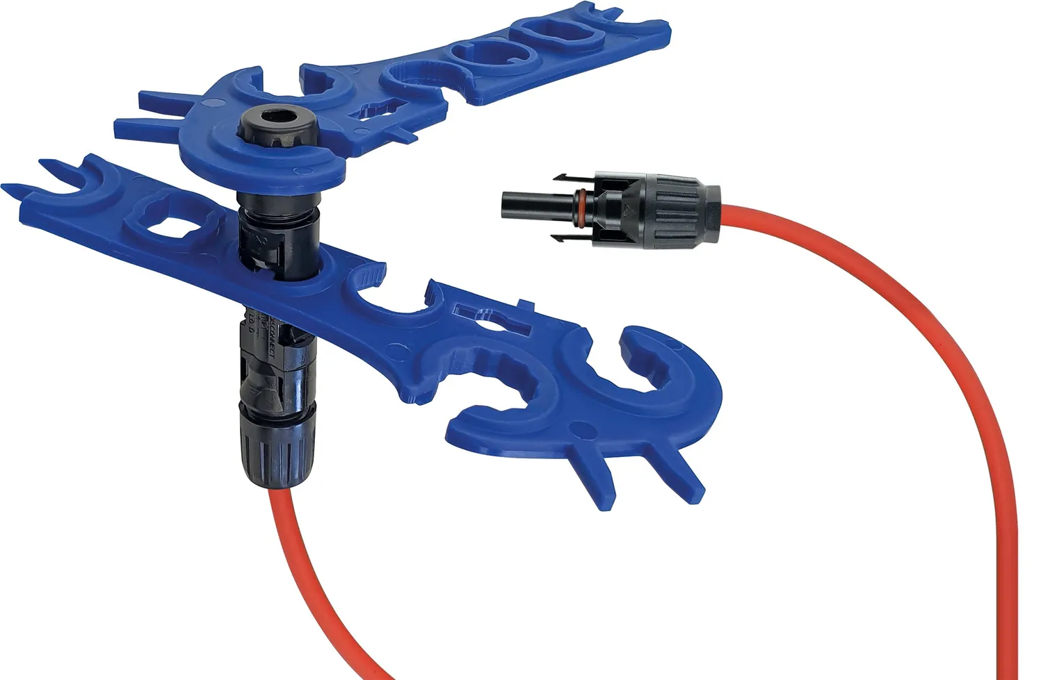 Schwaiger Chiavi Montaggio Connettori Solari 2 Pezzi Blu
