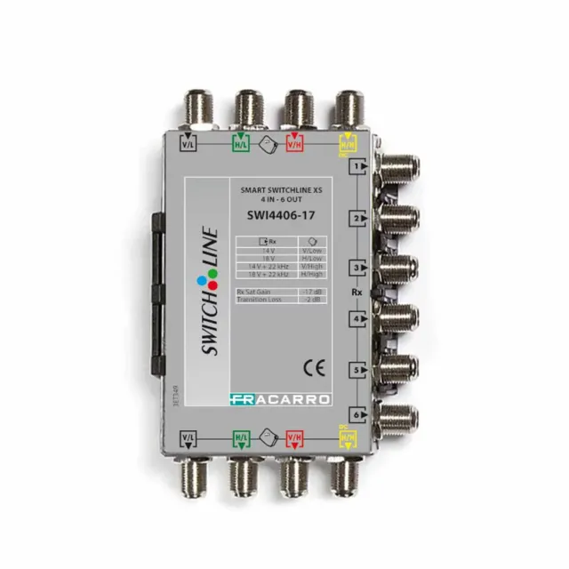 Fracarro SWI4406-17 multiswitch 4 ingressi 6 uscite 17dB