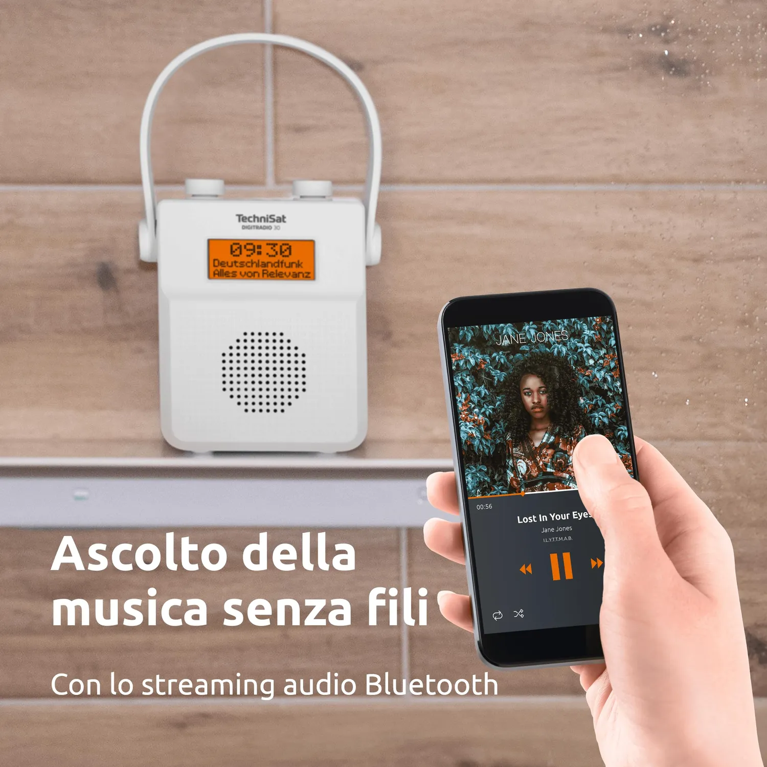 TechniSat DIGITRADIO 30 radio doccia DAB+ bianca IPX5