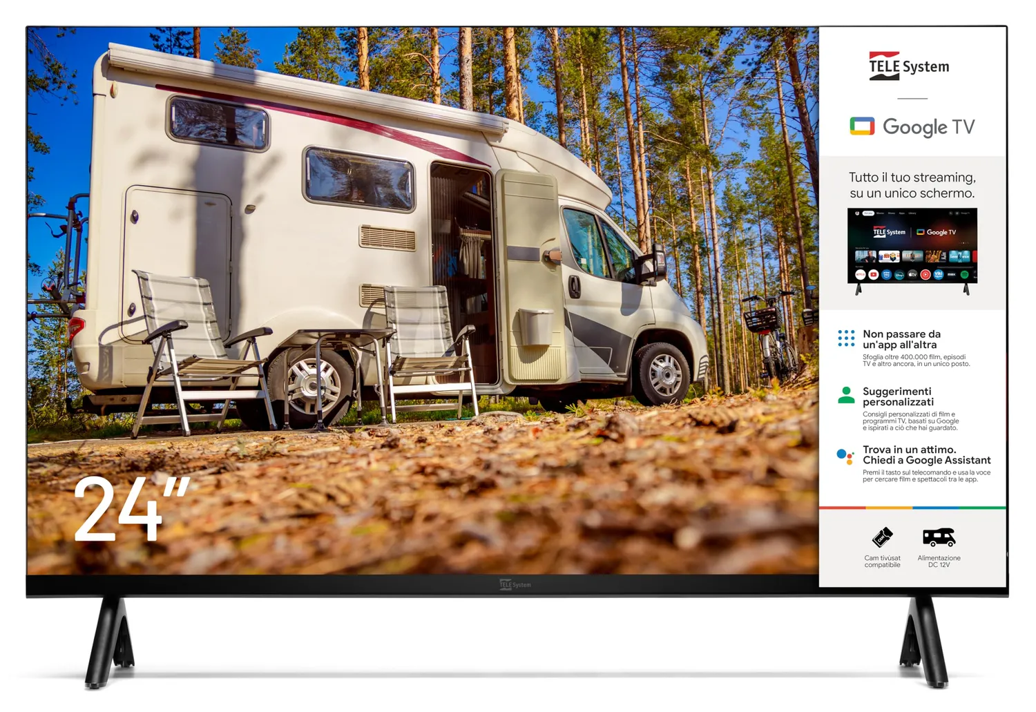 TELE System TS24FL SMG15 Smart TV 24" 12V camper HD