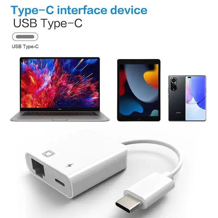 GigaBlue USB-C Ethernet adattatore RJ45 100 Mbps bianco