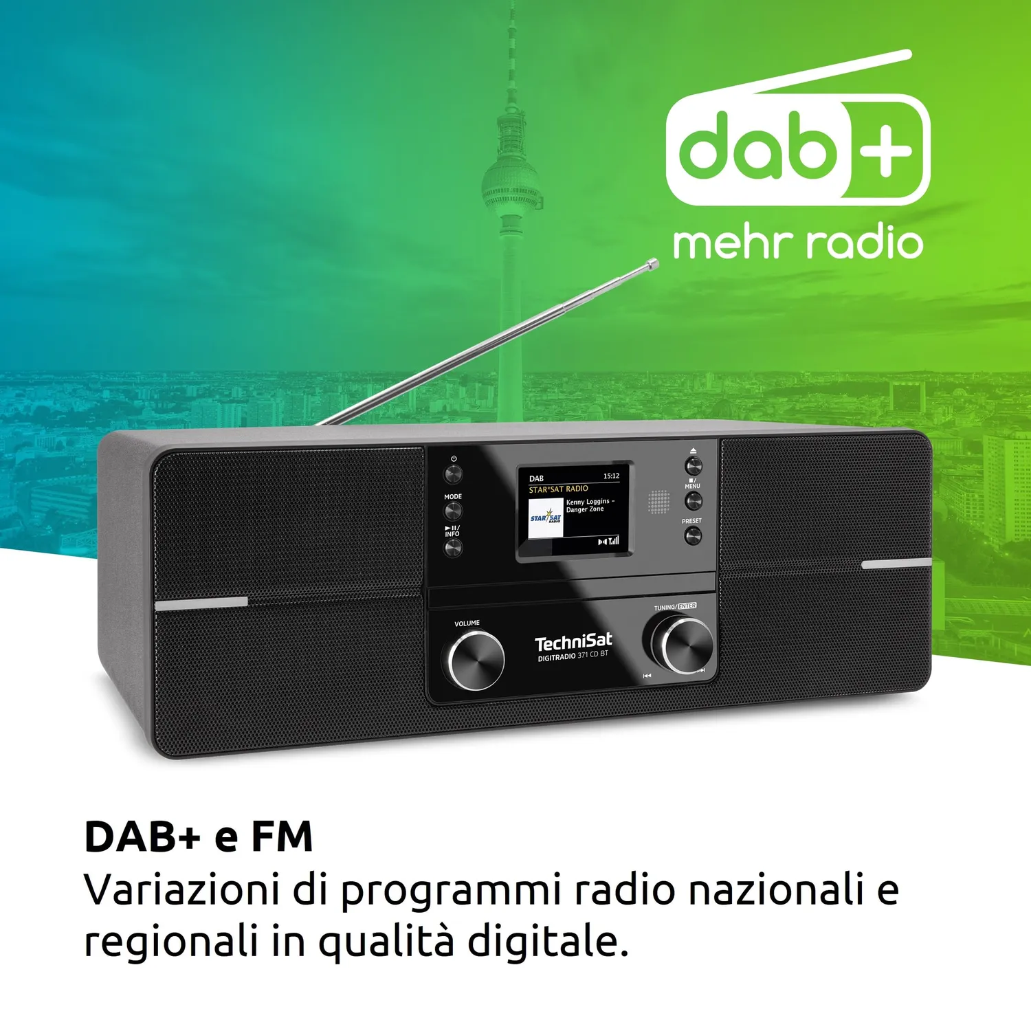 TechniSat DigitRadio 371 CD BT radio DAB+ con CD nera