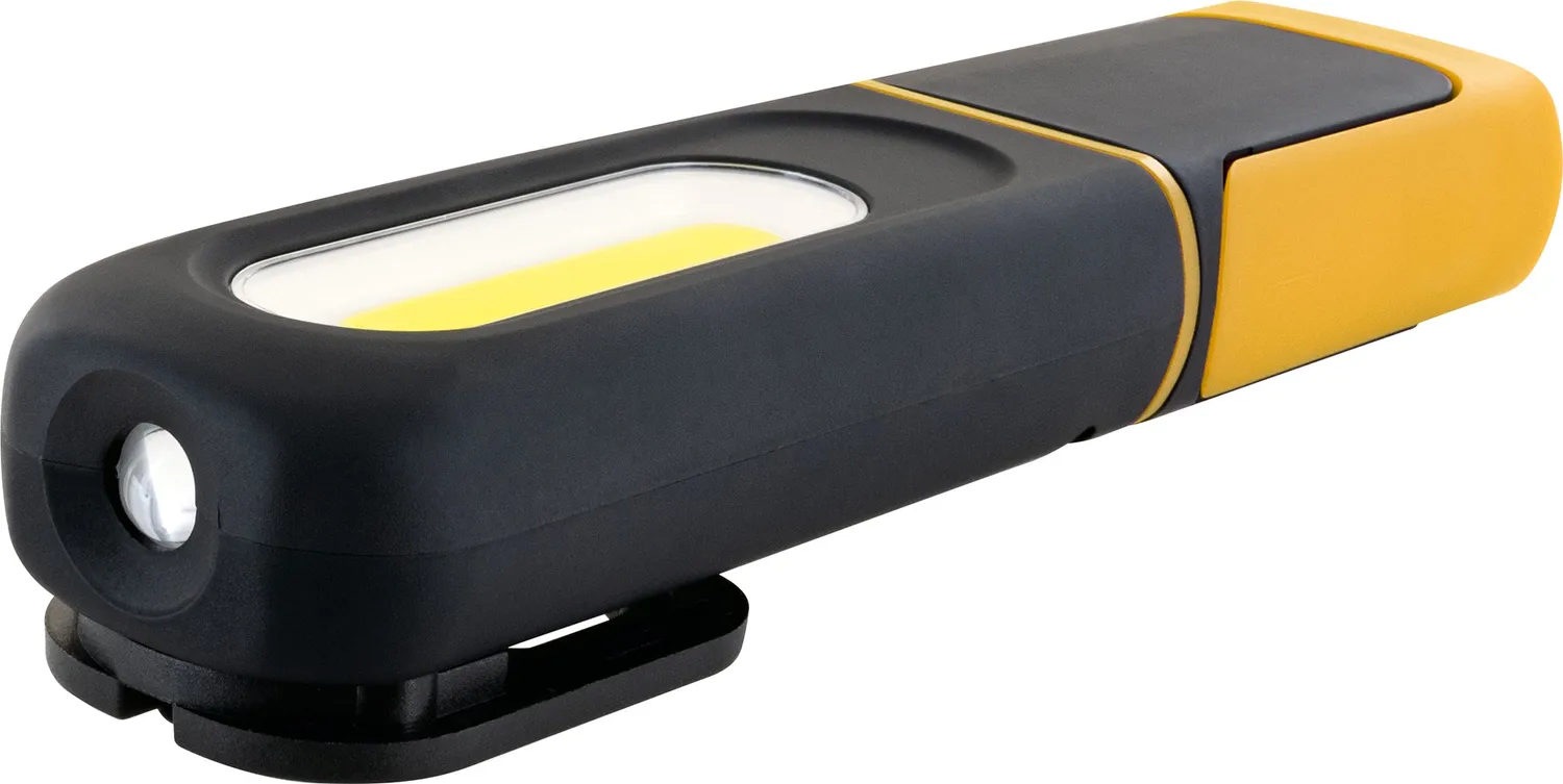 SCHWAIGER Lampada Lavoro LED COB con Gancio e Magnete Nera