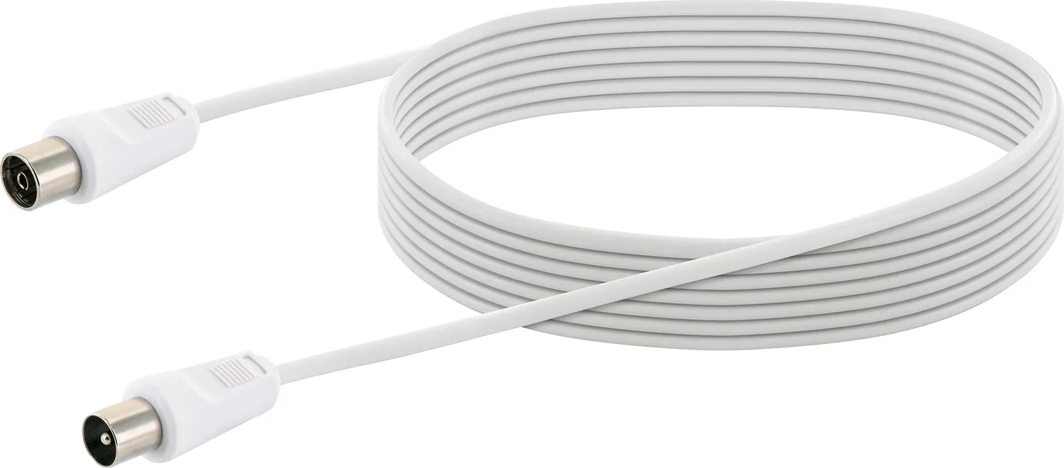 SCHWAIGER Cavo Antenna TV 5 m Bianco Schermato Classe A+
