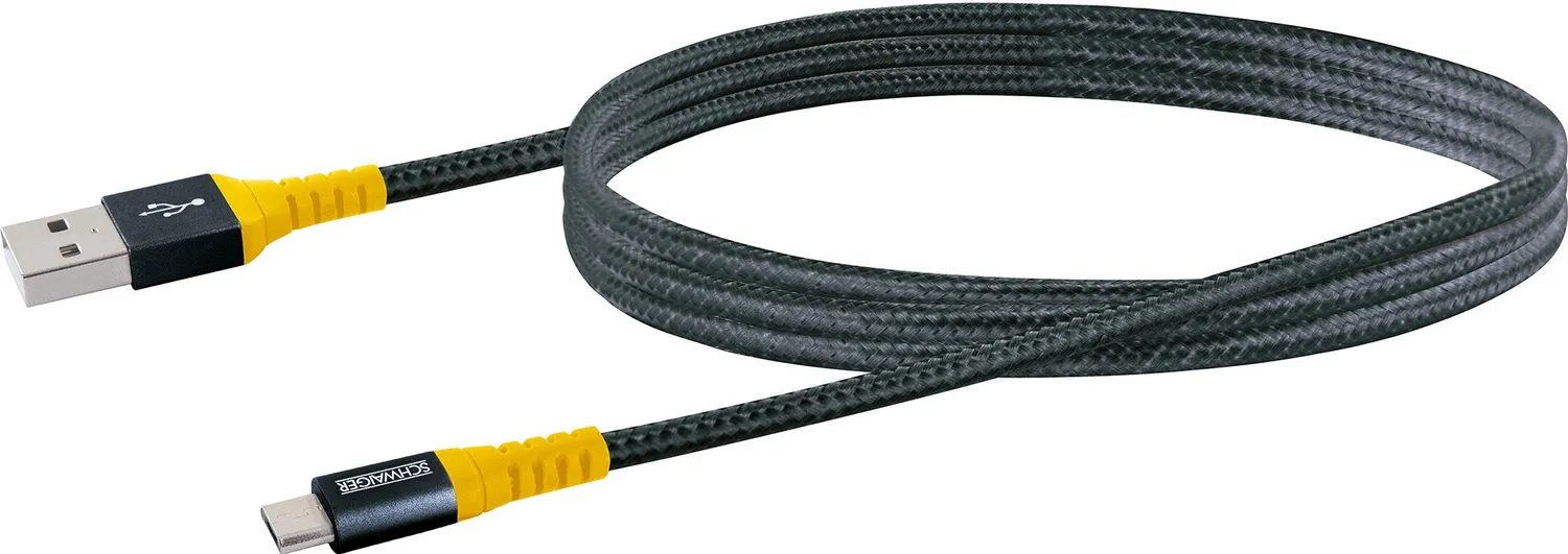 SCHWAIGER Extreme cavo micro USB 1,2 m giallo nero ultra resistente