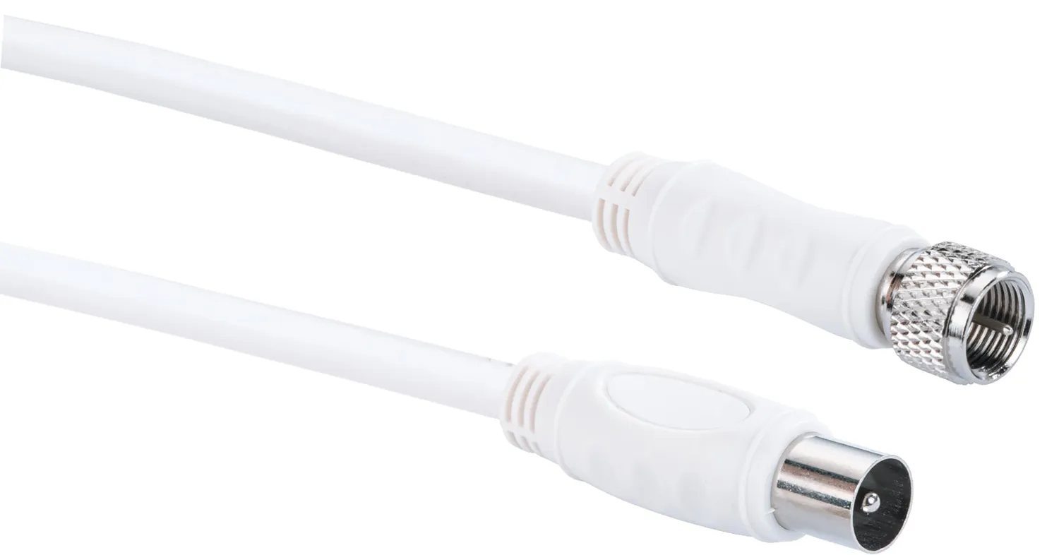 Schwaiger Cavo Antenna SAT F-IEC 90 dB 1,5 m Bianco
