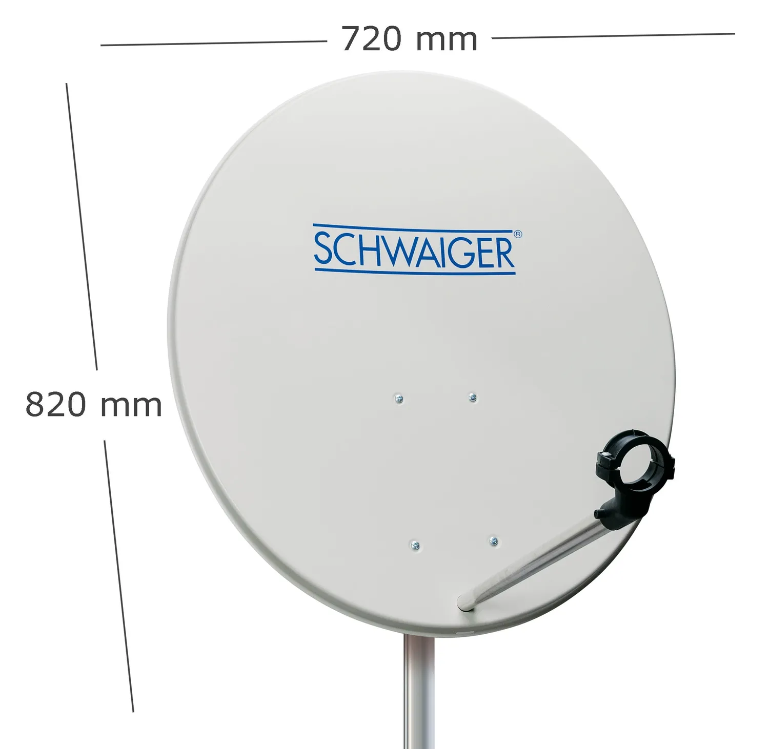 Schwaiger Antenna Parabolica Offset Acciaio 72 cm Grigia