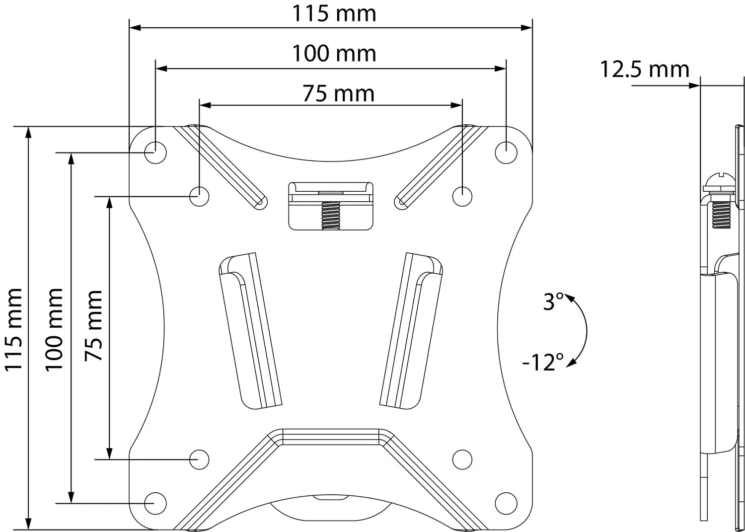 Schwaiger supporto a parete TV 13-29" inclinabile nero 25 kg
