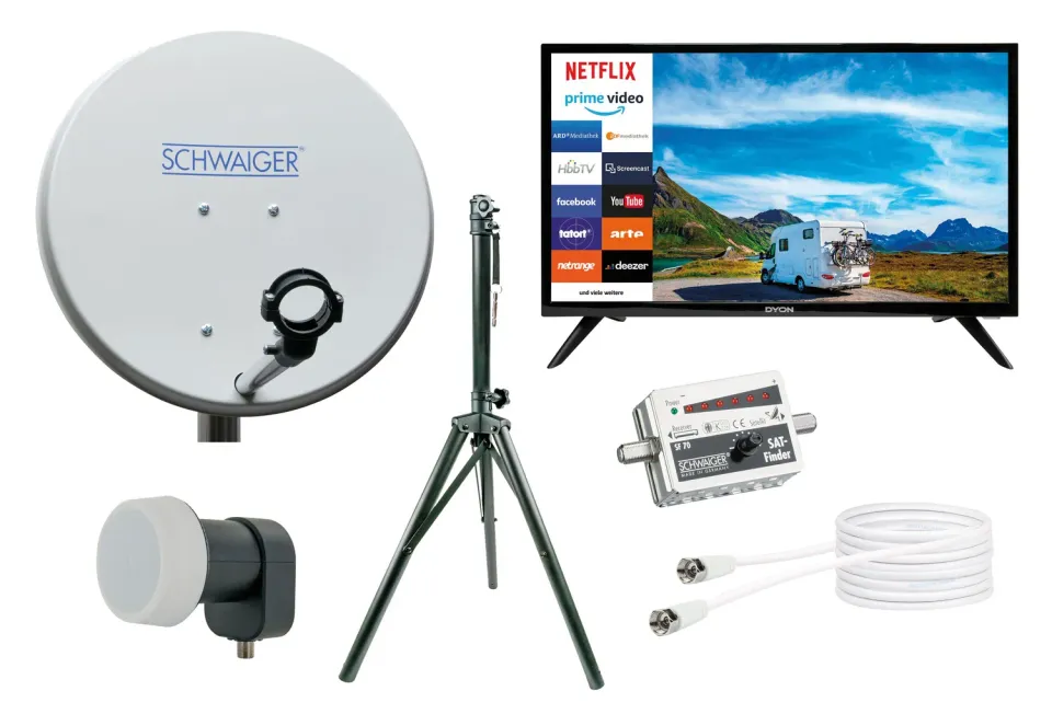 Schwaiger Kit Satellite Campeggio 40cm con Treppiede
