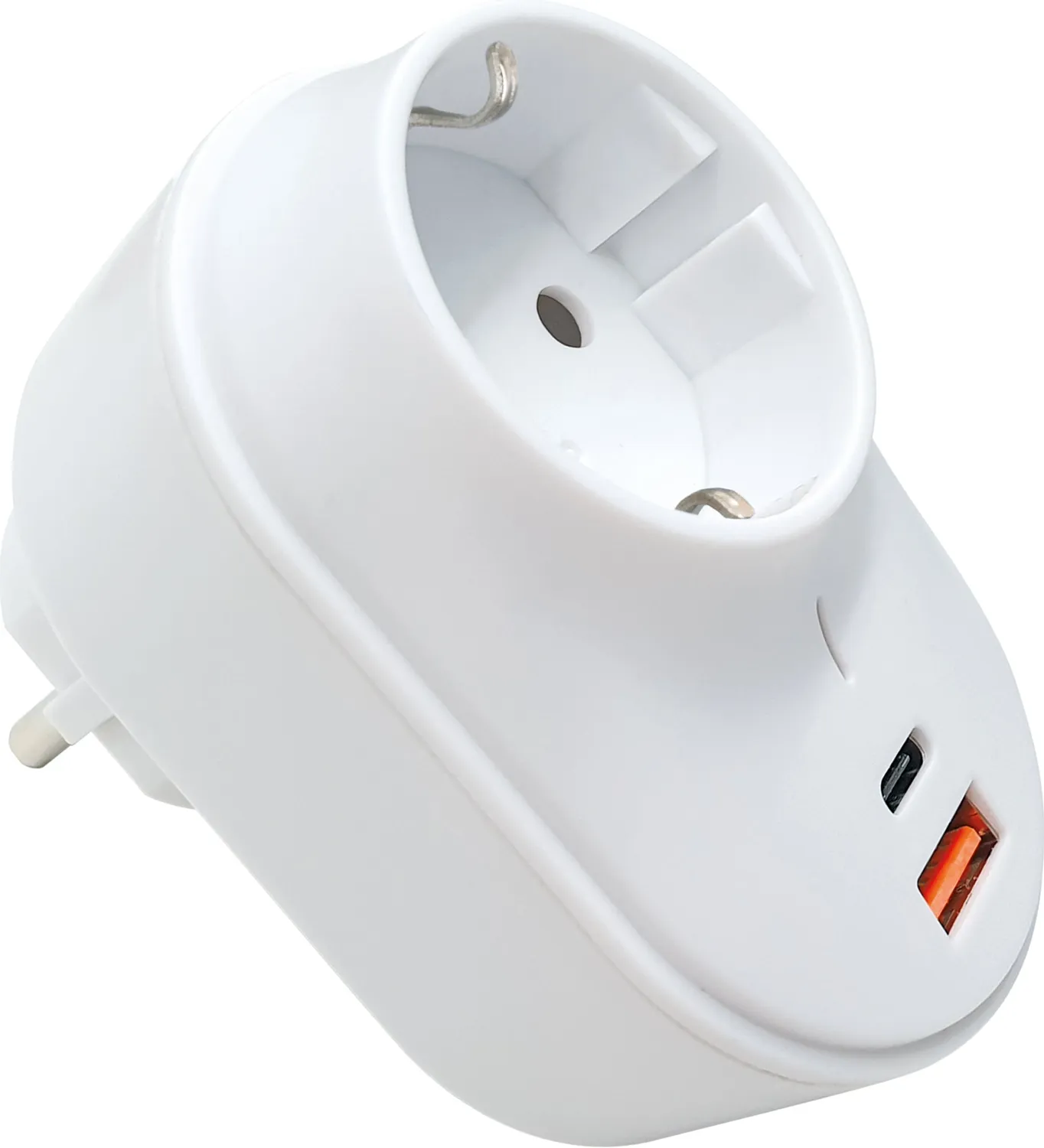Schwaiger Adattatore Presa 230V USB-C USB-A bianco