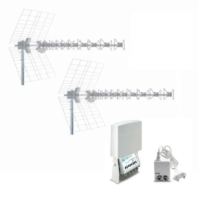 Fracarro KIT 3 5G T2 Kit 2 Antenne + Amplificatore