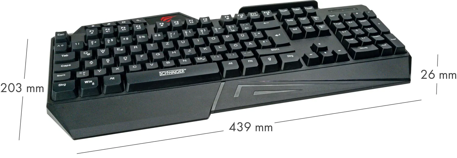 Schwaiger Tastiera Gaming QWERTZ USB Retroilluminata