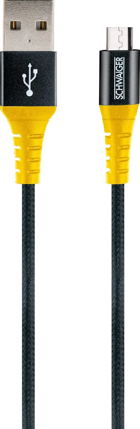 SCHWAIGER Extreme cavo micro USB 1,2 m giallo nero ultra resistente