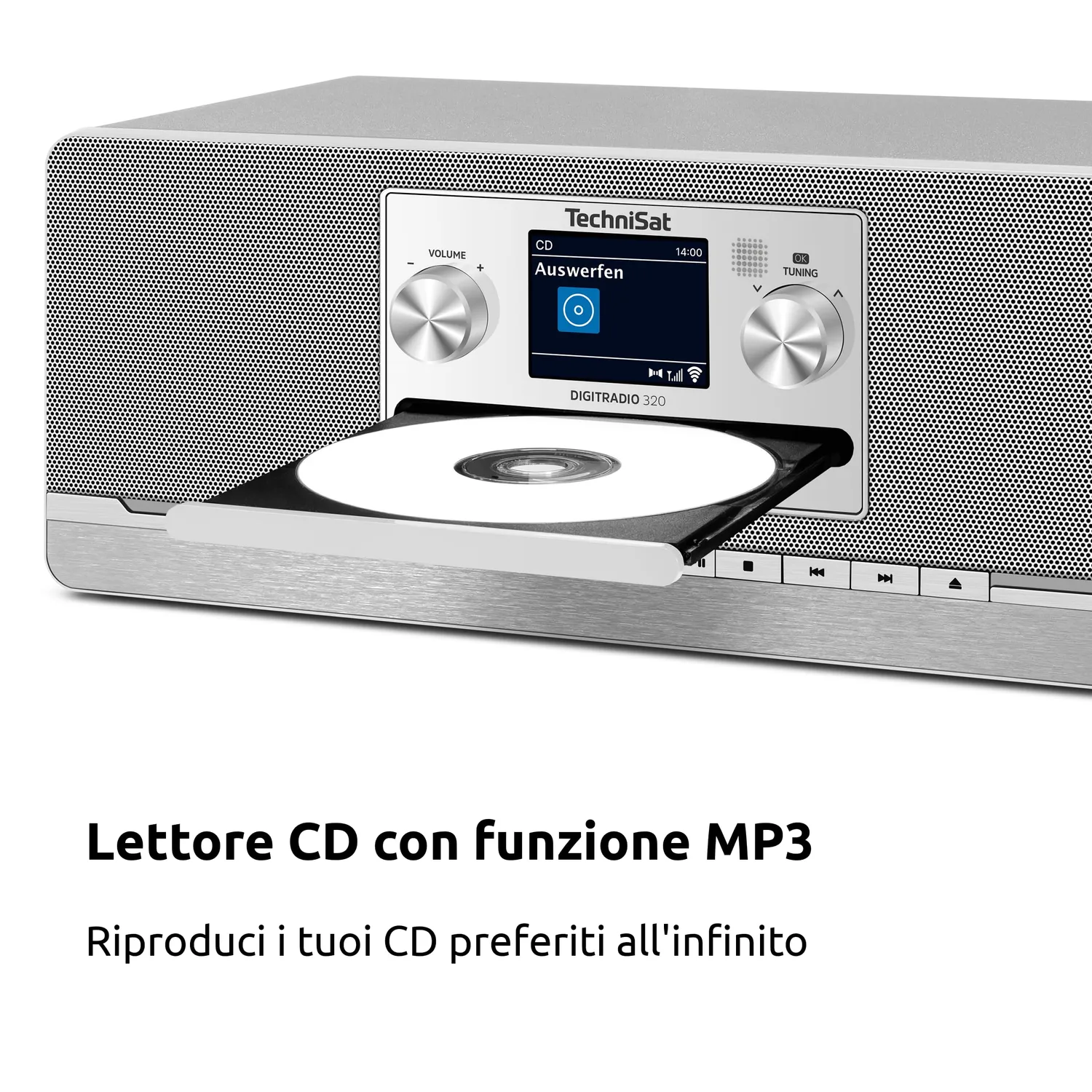 TechniSat DigitRadio 320 Radio DAB CD Argento