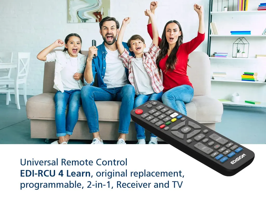 Edision EDI-RCU 4 Learn Telecomando Universale 2in1 Nero